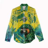 Custom Brasil Concept Guacamayo 2026 Floral Women Casual Shirt Green Edition