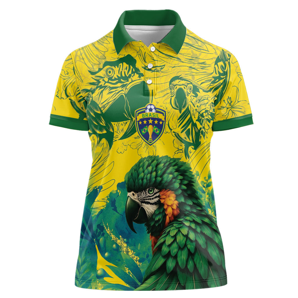 Custom Brasil Concept Guacamayo 2026 Floral Women Polo Shirt Green Edition