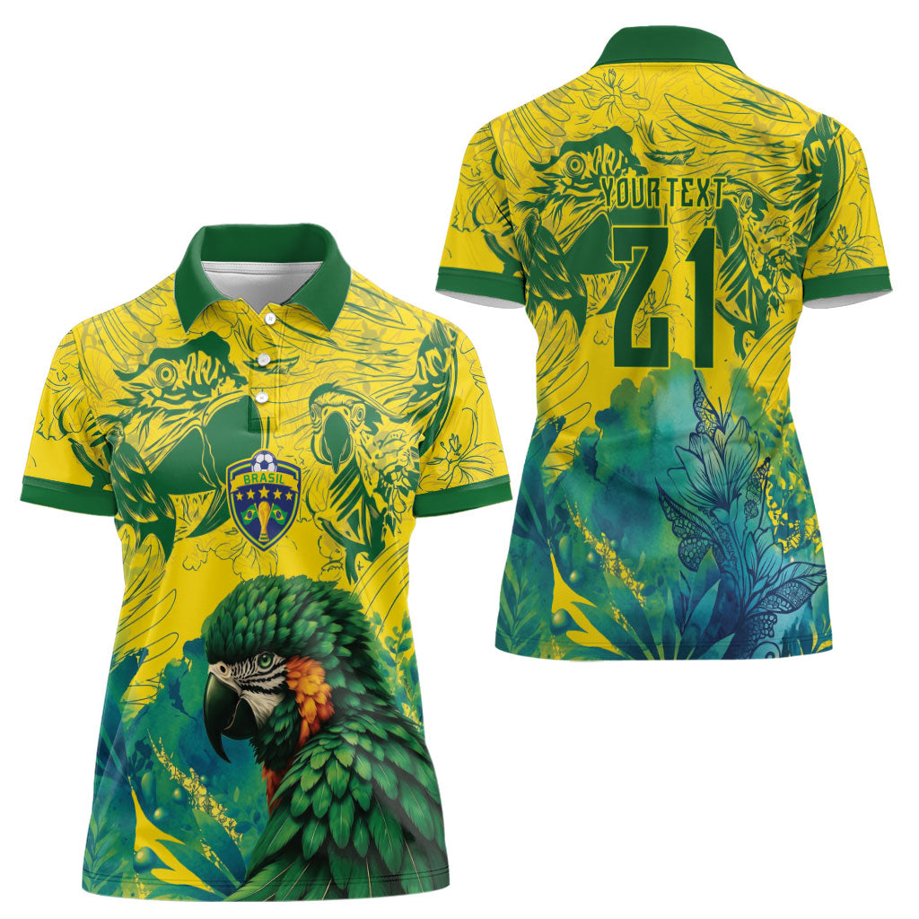 Custom Brasil Concept Guacamayo 2026 Floral Women Polo Shirt Green Edition