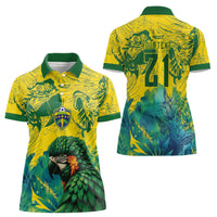 Custom Brasil Concept Guacamayo 2026 Floral Women Polo Shirt Green Edition