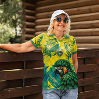 Custom Brasil Concept Guacamayo 2026 Floral Women Polo Shirt Green Edition