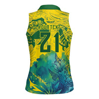 Custom Brasil Concept Guacamayo 2026 Floral Women Sleeveless Polo Shirt Green Edition