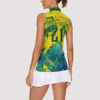 Custom Brasil Concept Guacamayo 2026 Floral Women Sleeveless Polo Shirt Green Edition