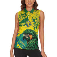 Custom Brasil Concept Guacamayo 2026 Floral Women Sleeveless Polo Shirt Green Edition