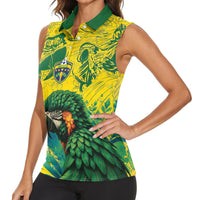 Custom Brasil Concept Guacamayo 2026 Floral Women Sleeveless Polo Shirt Green Edition