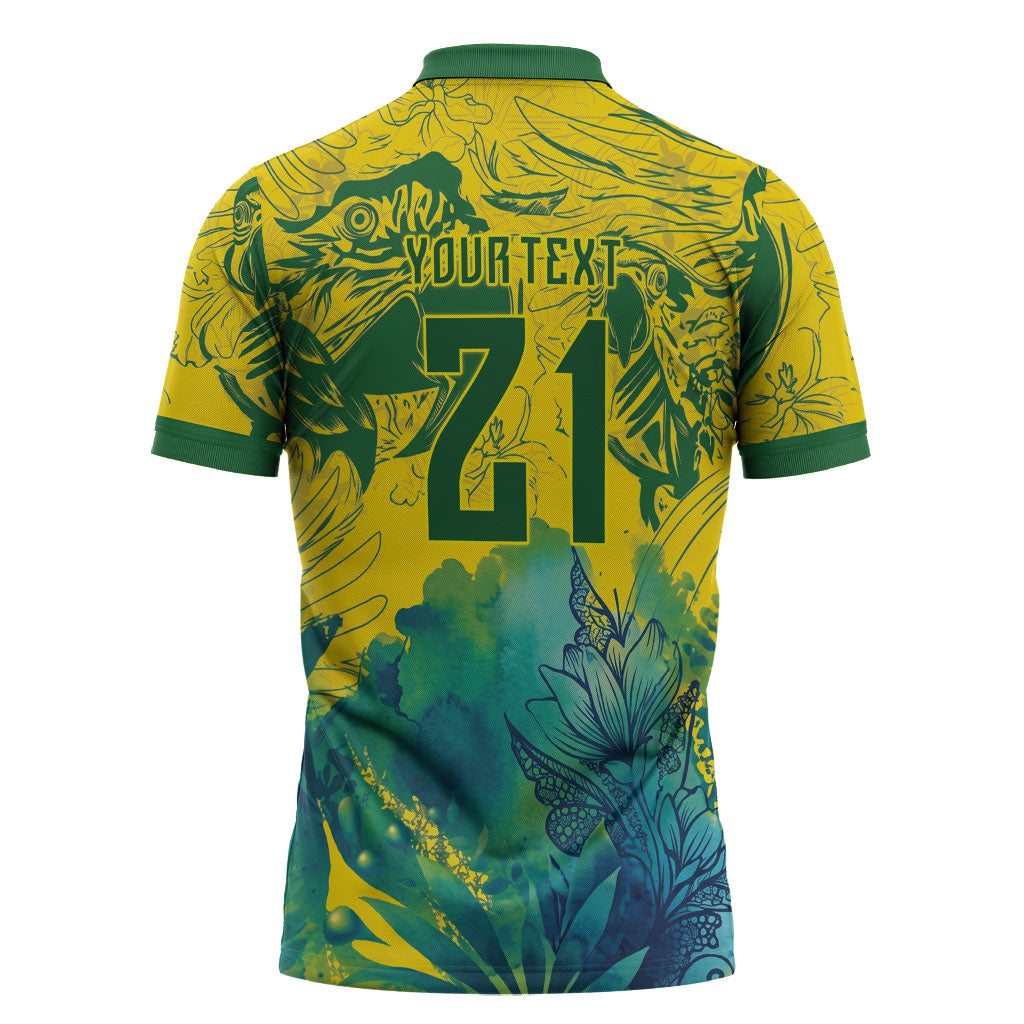 Custom Brasil Concept Guacamayo 2026 Floral Zipper Polo Shirt Green Edition