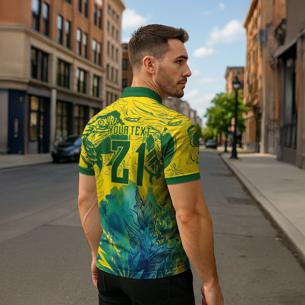 Custom Brasil Concept Guacamayo 2026 Floral Zipper Polo Shirt Green Edition