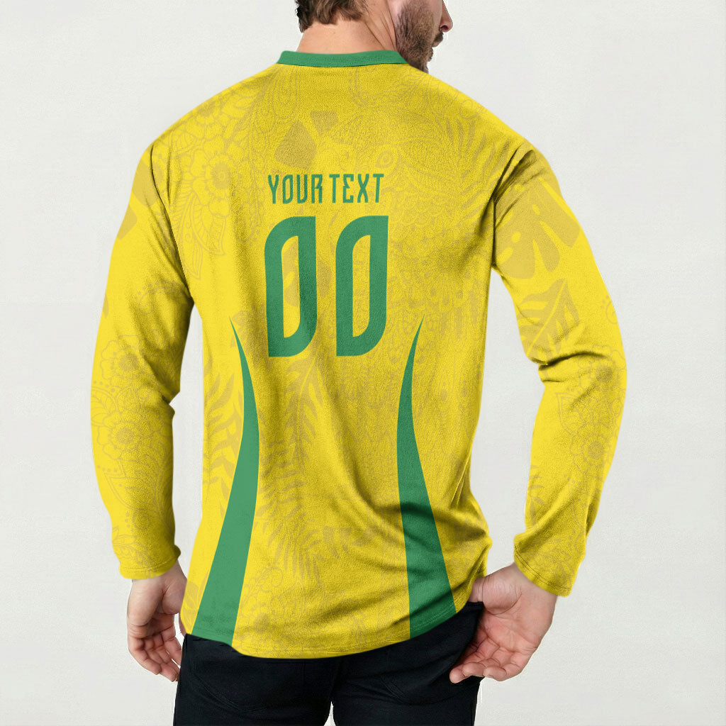 Custom Brasil Concept Parrot Football Button Sweatshirt Macaw Bird Floral Tribal Edition 2026