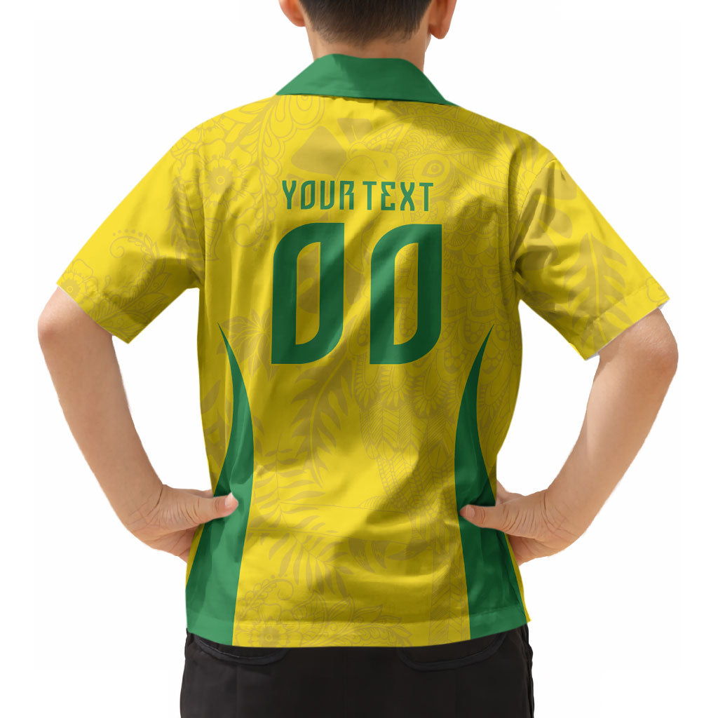 Custom Brasil Concept Parrot Football Kid Hawaiian Shirt Macaw Bird Floral Tribal Edition 2026 LT9