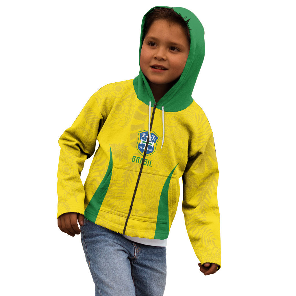 Custom Brasil Concept Parrot Football Kid Hoodie Macaw Bird Floral Tribal Edition 2026