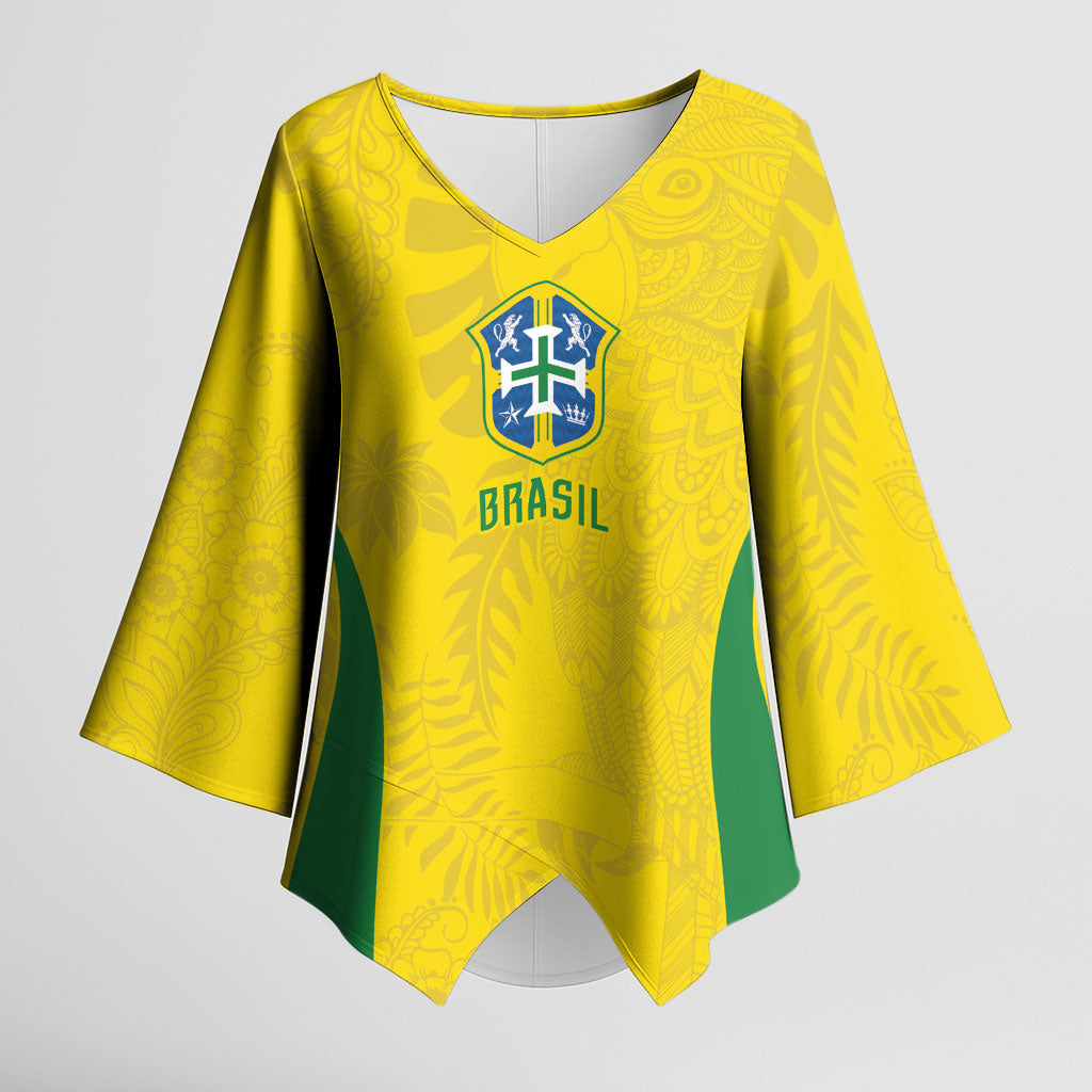 Custom Brasil Concept Parrot Football Kimono Sleeve Blouse Macaw Bird Floral Tribal Edition 2026