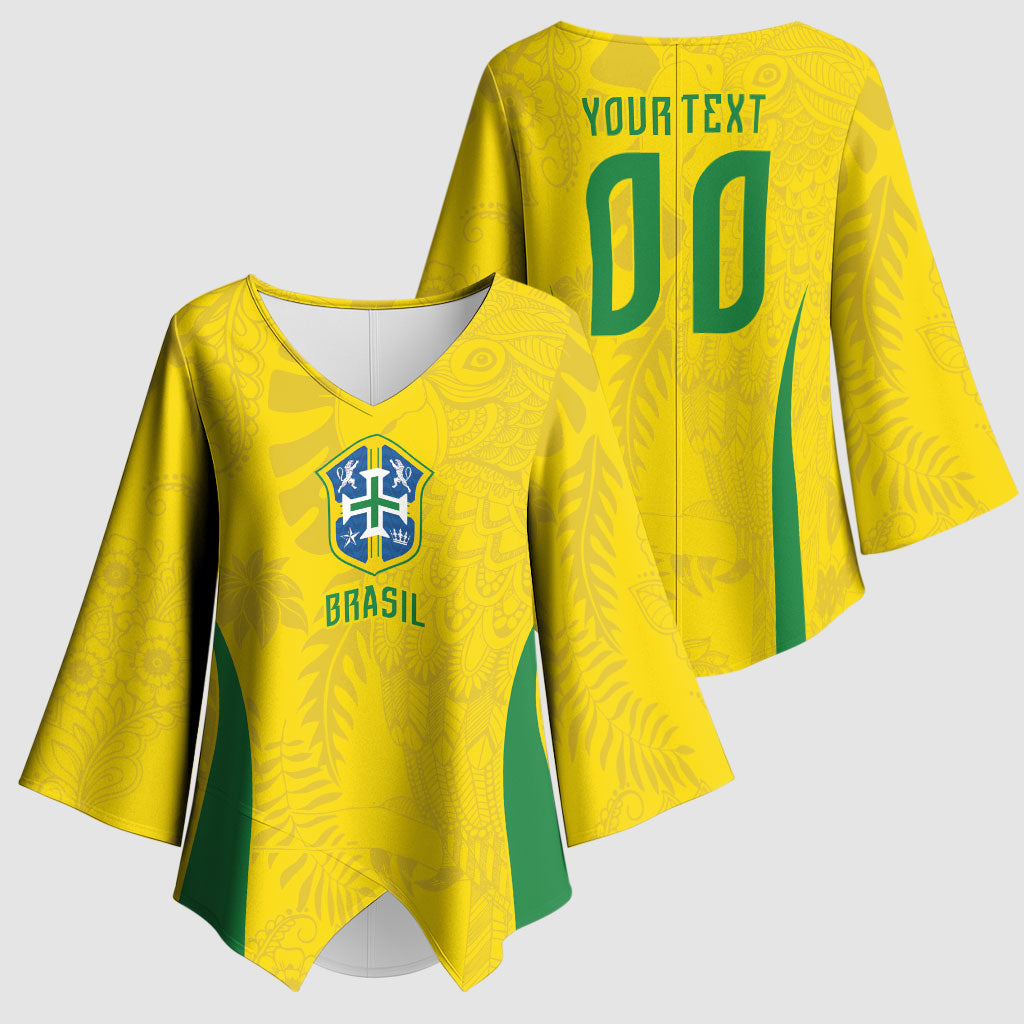 Custom Brasil Concept Parrot Football Kimono Sleeve Blouse Macaw Bird Floral Tribal Edition 2026