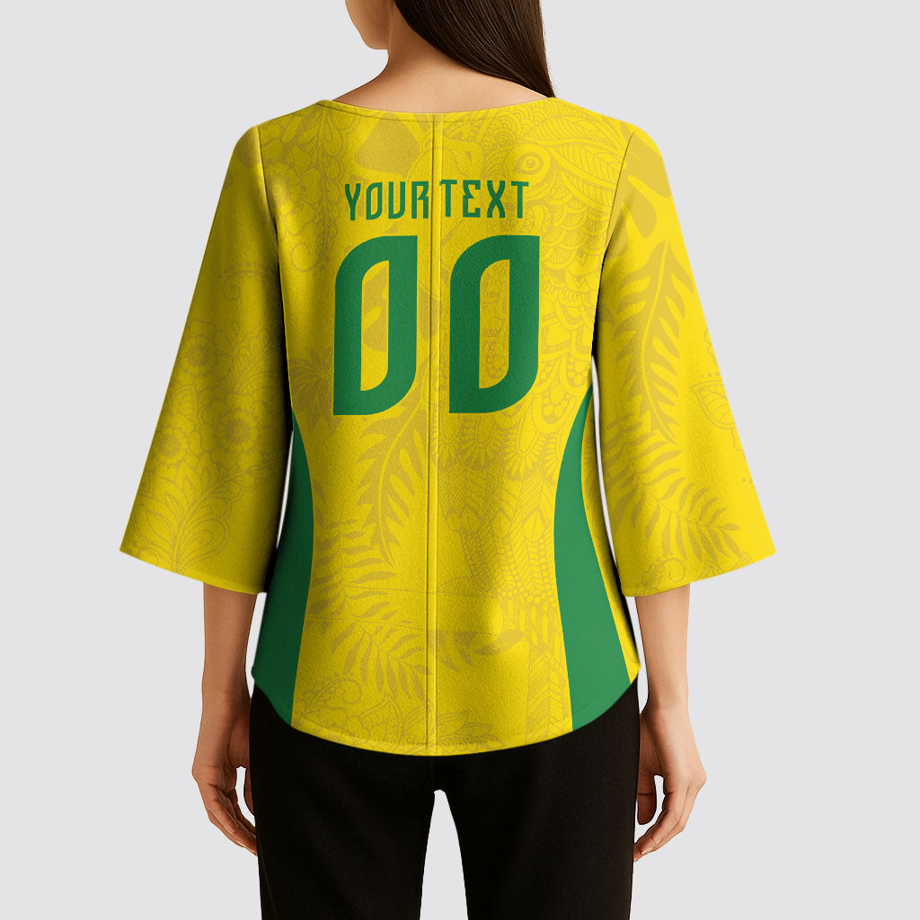 Custom Brasil Concept Parrot Football Kimono Sleeve Blouse Macaw Bird Floral Tribal Edition 2026