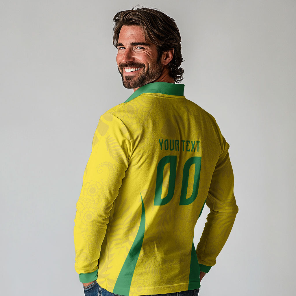 Custom Brasil Concept Parrot Football Long Sleeve Polo Shirt Macaw Bird Floral Tribal Edition 2026