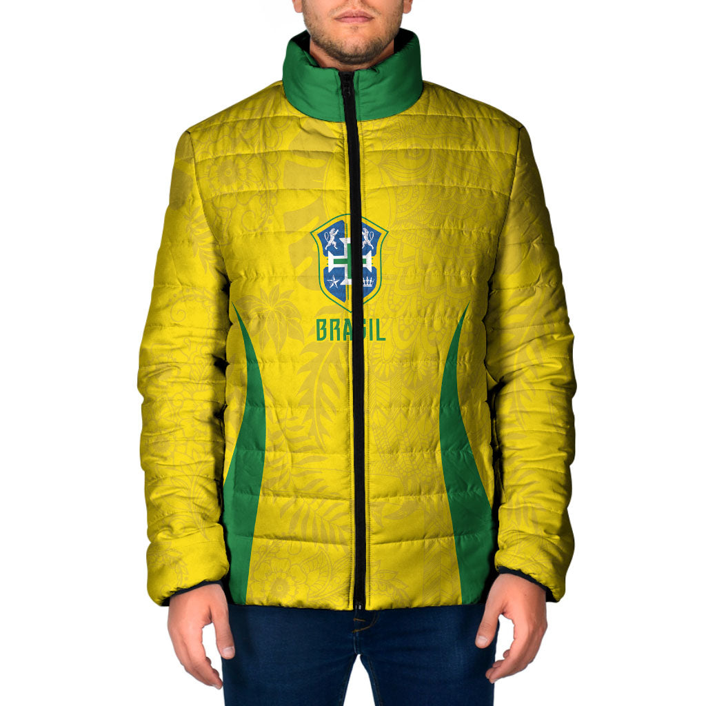 Custom Brasil Concept Parrot Football Padded Jacket Macaw Bird Floral Tribal Edition 2026