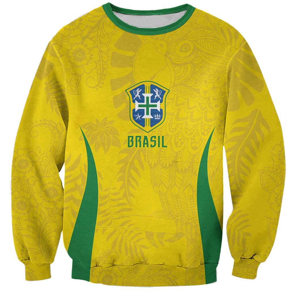 Custom Brasil Concept Parrot Football Sweatshirt Macaw Bird Floral Tribal Edition 2026