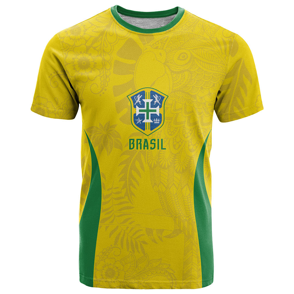 Custom Brasil Concept Parrot Football T Shirt Macaw Bird Floral Tribal Edition 2026