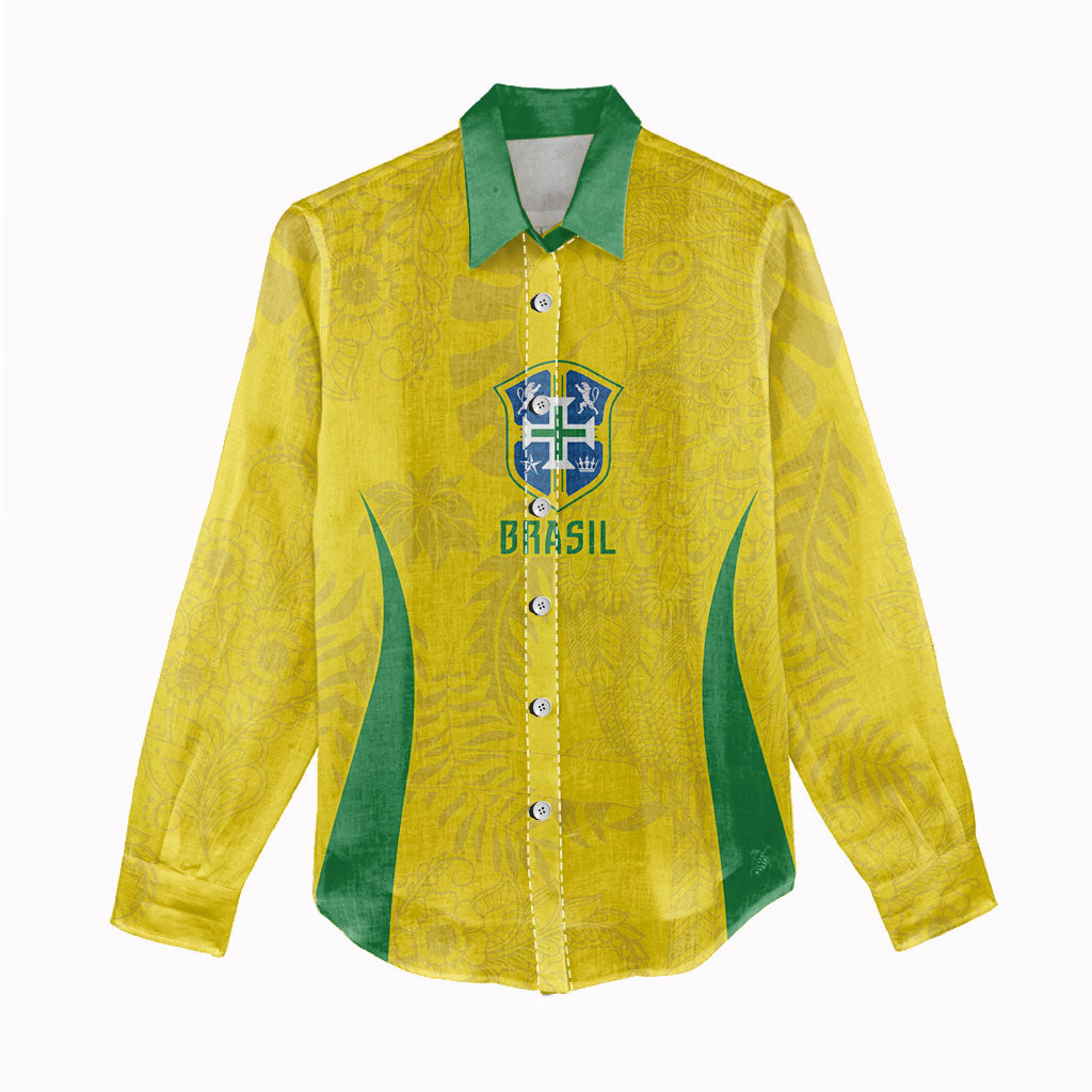 Custom Brasil Concept Parrot Football Women Casual Shirt Macaw Bird Floral Tribal Edition 2026