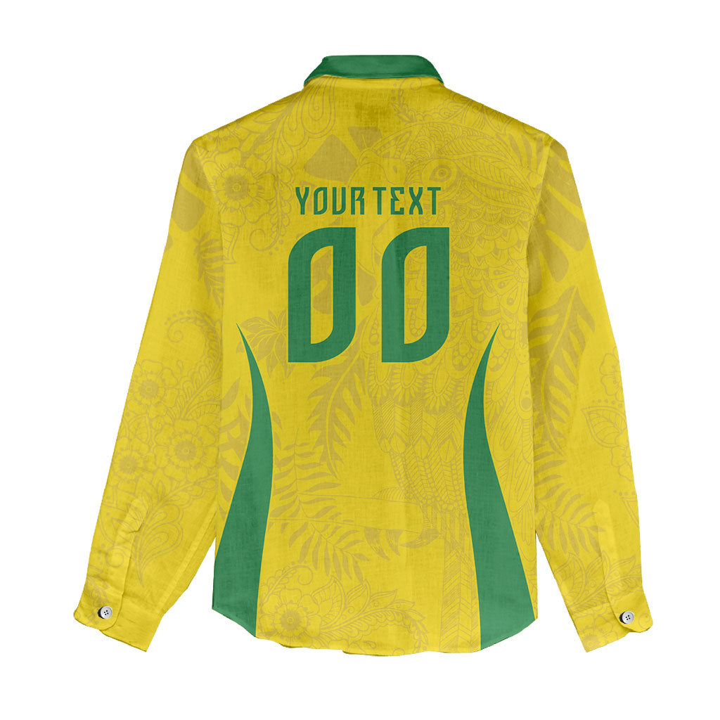 Custom Brasil Concept Parrot Football Women Casual Shirt Macaw Bird Floral Tribal Edition 2026