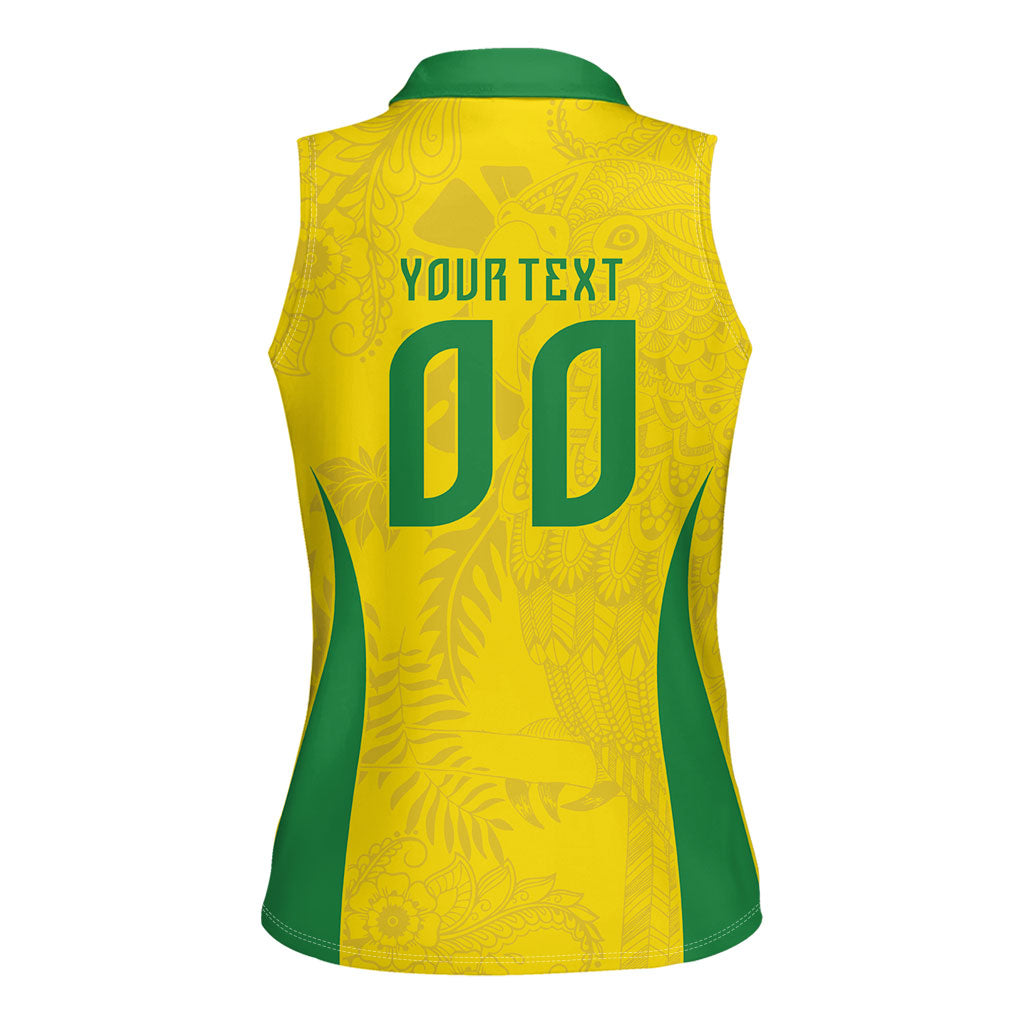 Custom Brasil Concept Parrot Football Women Sleeveless Polo Shirt Macaw Bird Floral Tribal Edition 2026