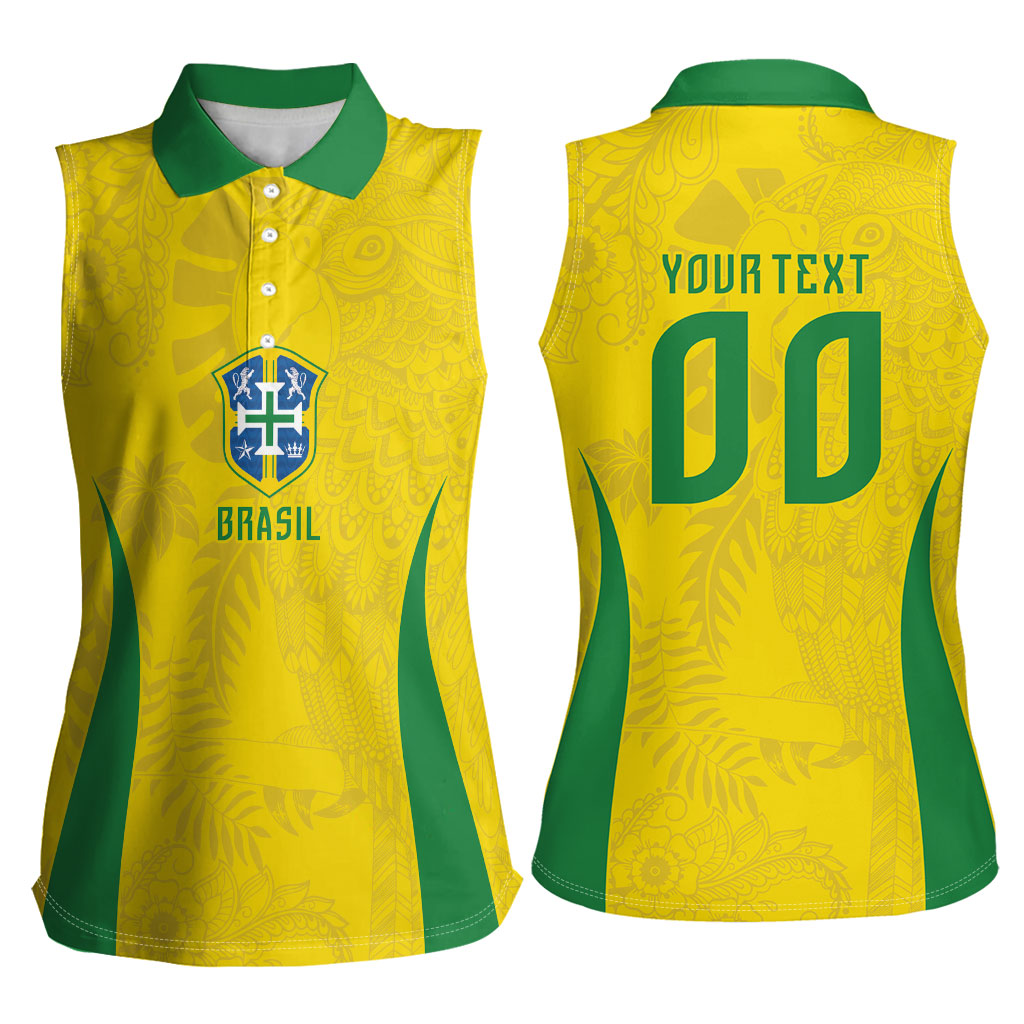 Custom Brasil Concept Parrot Football Women Sleeveless Polo Shirt Macaw Bird Floral Tribal Edition 2026