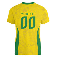 Custom Brasil Concept Parrot Football Women V-Neck T-Shirt Macaw Bird Floral Tribal Edition 2026