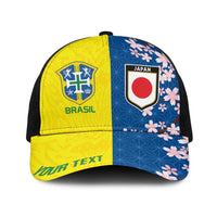 Personalized Brazil Japan Football Baseball Net Cap Cultural Fusion Heritage