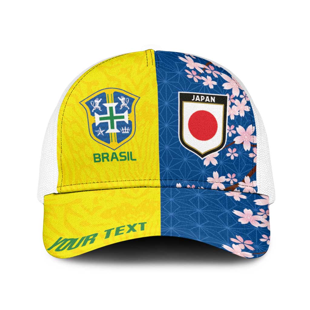 Personalized Brazil Japan Football Baseball Net Cap Cultural Fusion Heritage