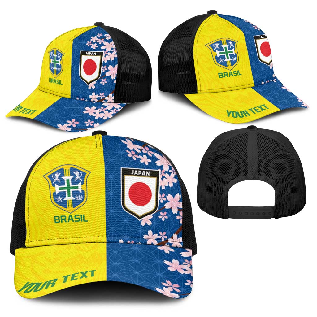 Personalized Brazil Japan Football Baseball Net Cap Cultural Fusion Heritage