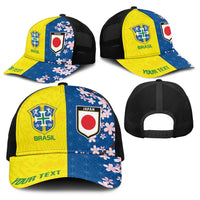 Personalized Brazil Japan Football Baseball Net Cap Cultural Fusion Heritage