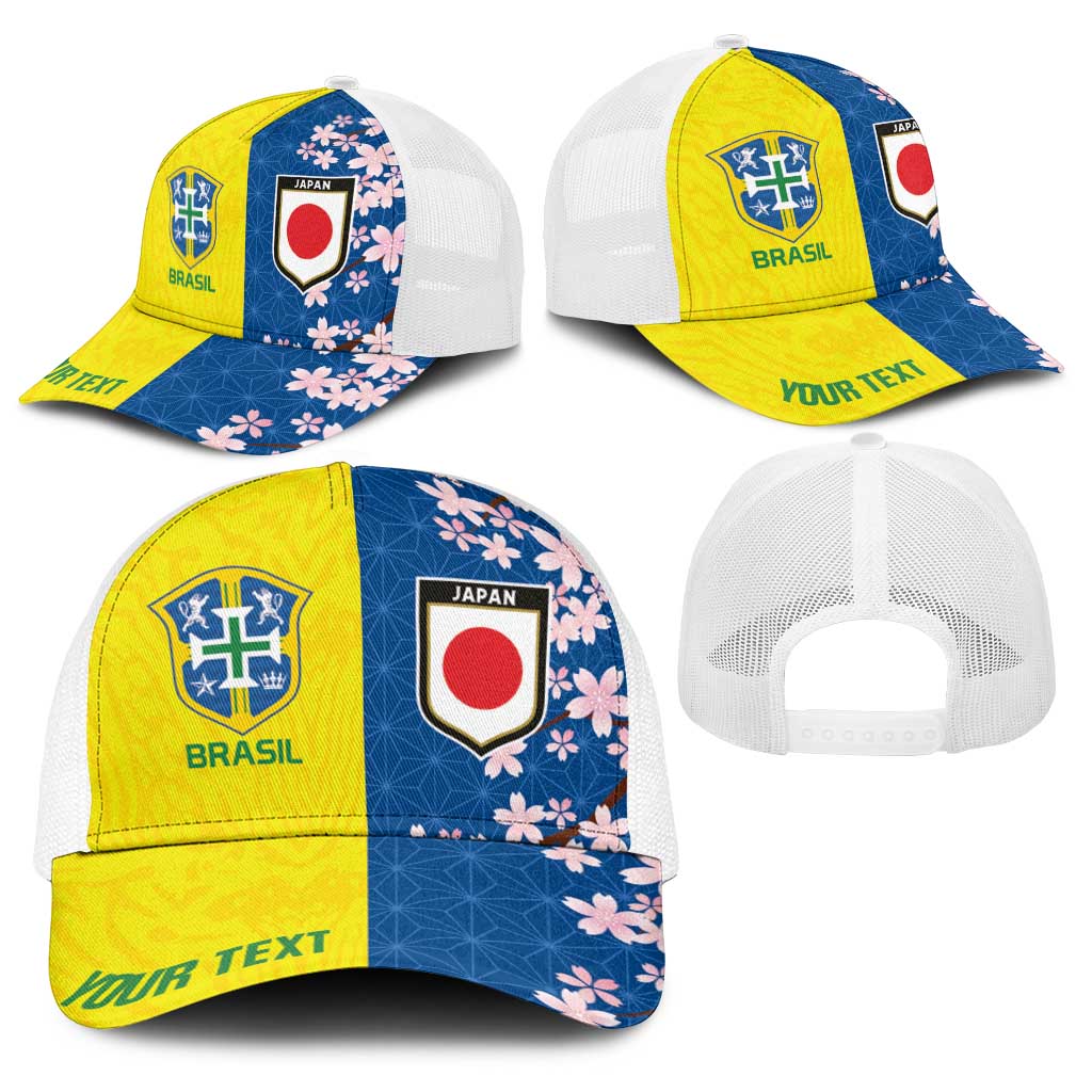 Personalized Brazil Japan Football Baseball Net Cap Cultural Fusion Heritage