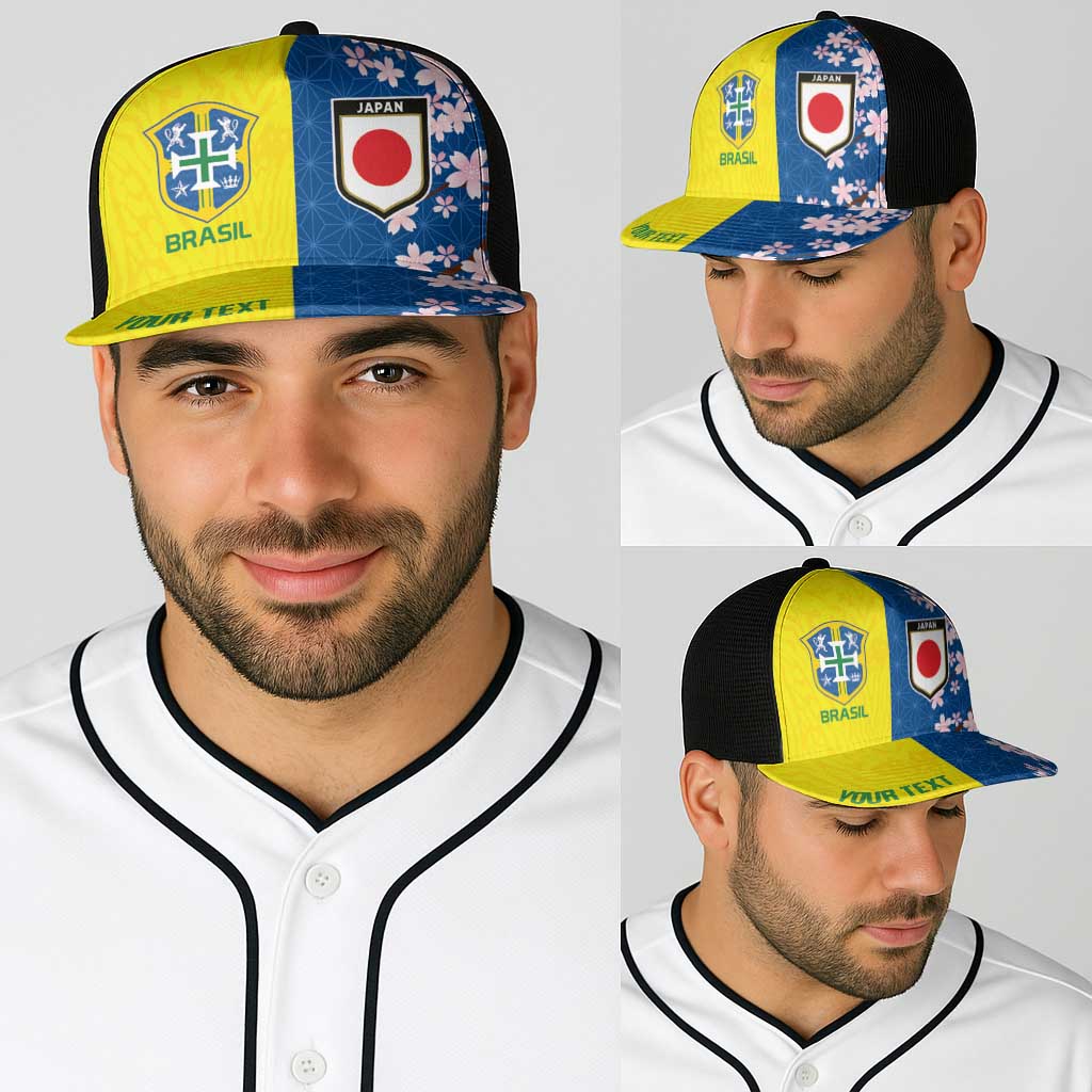 Personalized Brazil Japan Football Baseball Net Cap Cultural Fusion Heritage