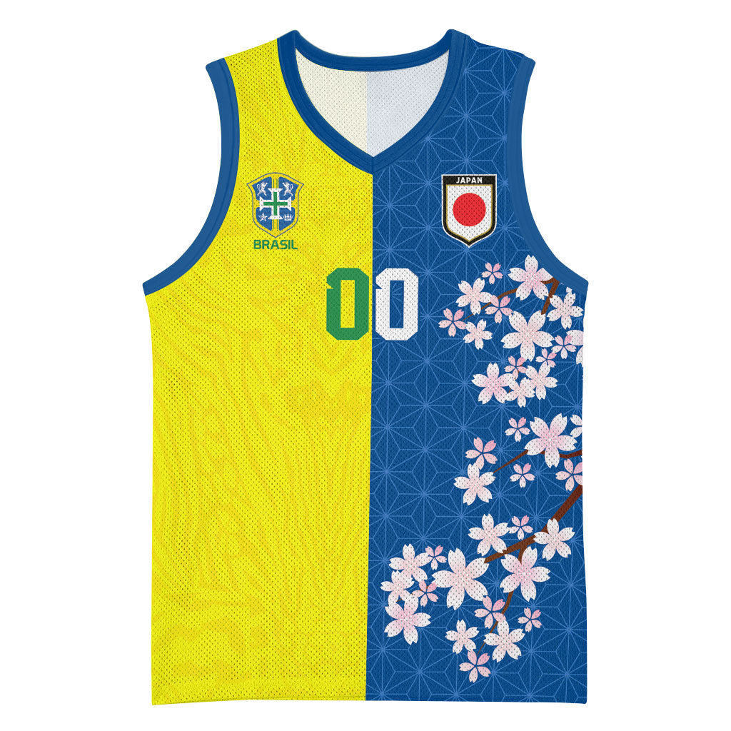 Custom Brazil Japan Football Basketball Jersey Cultural Fusion Heritage