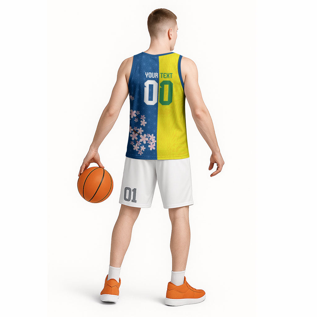 Custom Brazil Japan Football Basketball Jersey Cultural Fusion Heritage