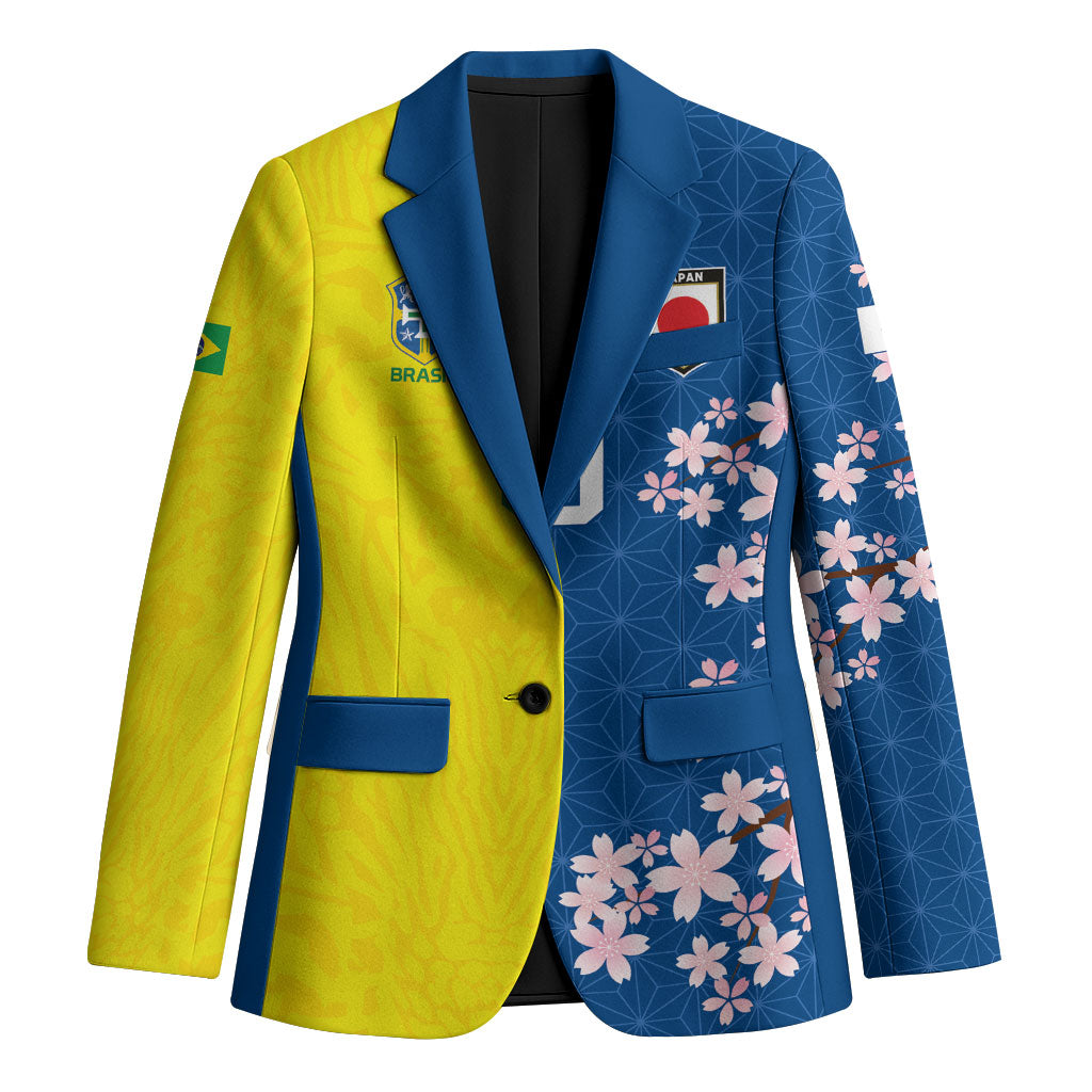 Custom Brazil Japan Football Blazer Cultural Fusion Heritage