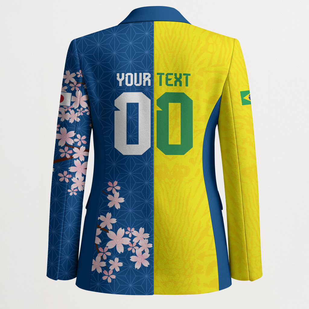Custom Brazil Japan Football Blazer Cultural Fusion Heritage