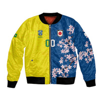 Custom Brazil Japan Football Bomber Jacket Cultural Fusion Heritage