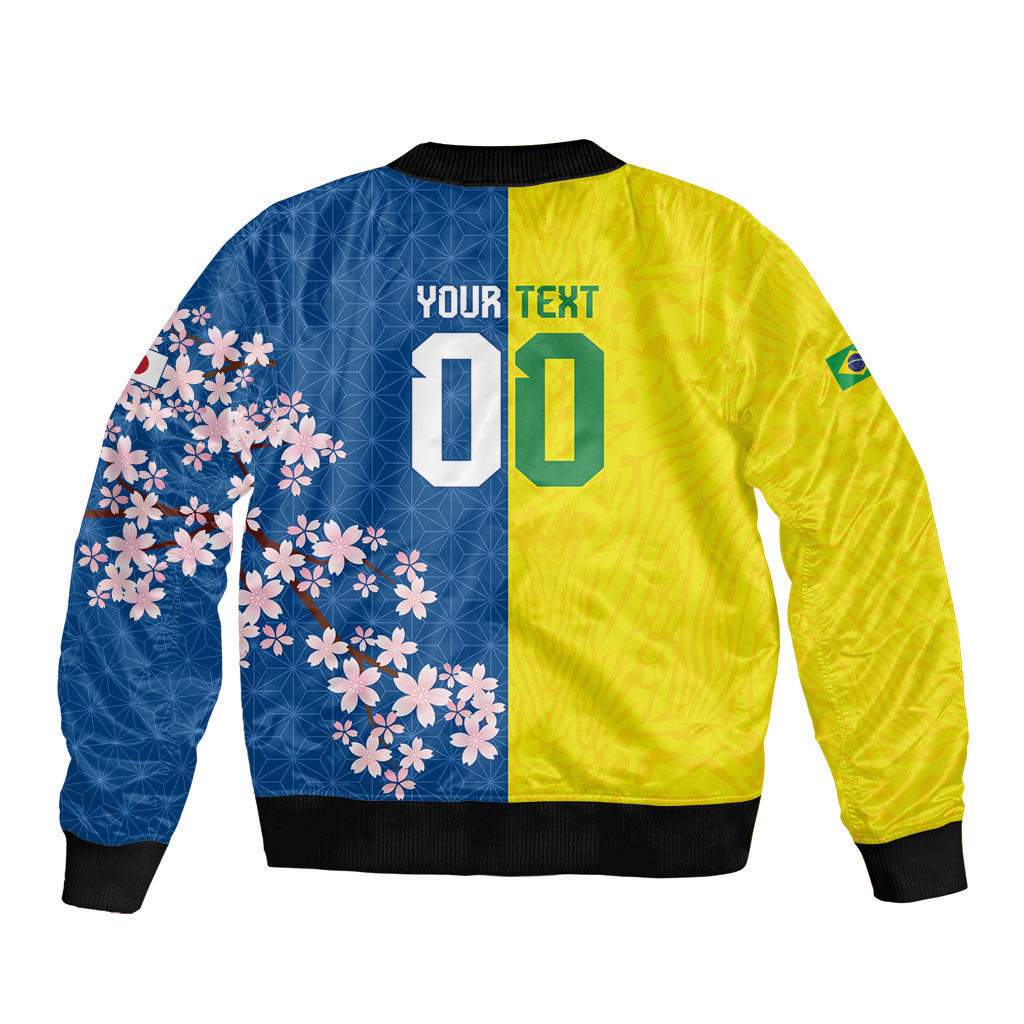 Custom Brazil Japan Football Bomber Jacket Cultural Fusion Heritage