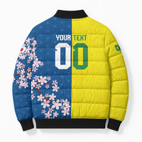 Custom Brazil Japan Football Bomber Puffer Jacket Cultural Fusion Heritage