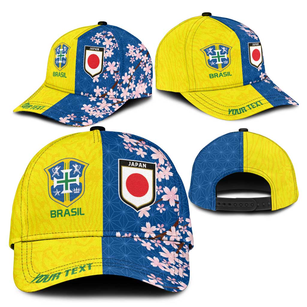 Personalized Brazil Japan Football Classic Cap Cultural Fusion Heritage