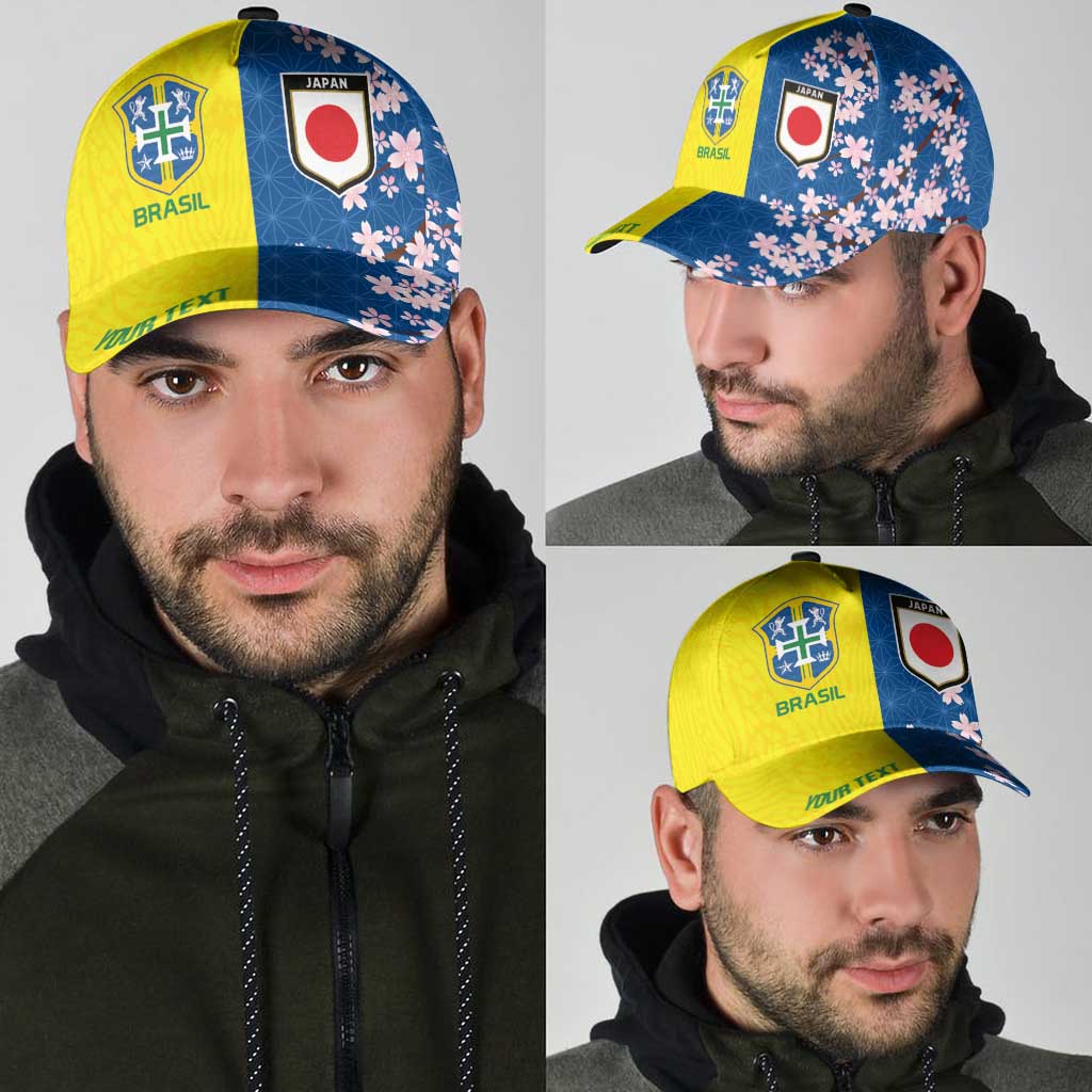 Personalized Brazil Japan Football Classic Cap Cultural Fusion Heritage