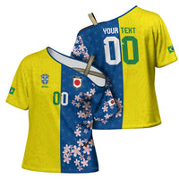 Custom Brazil Japan Football Cross Shoulder Shirt Cultural Fusion Heritage