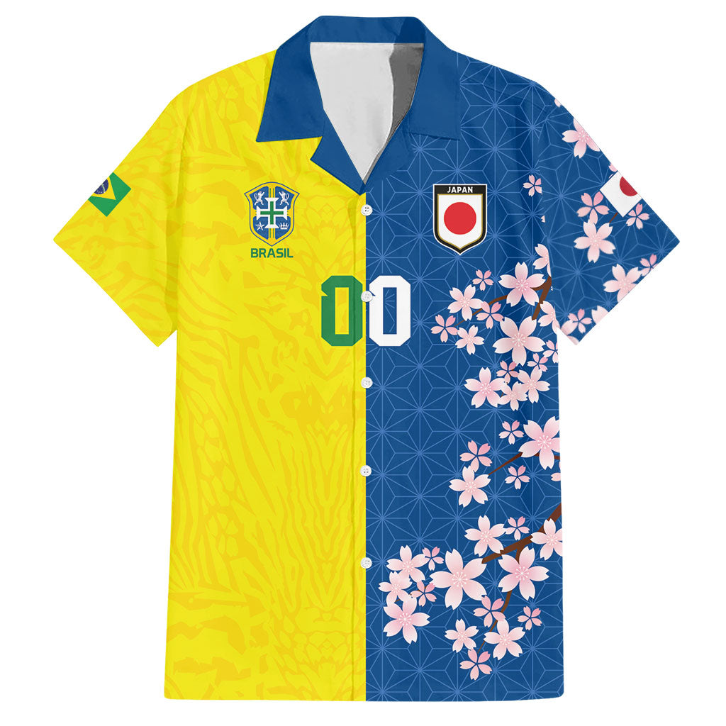 Custom Brazil Japan Football Hawaiian Shirt Cultural Fusion Heritage