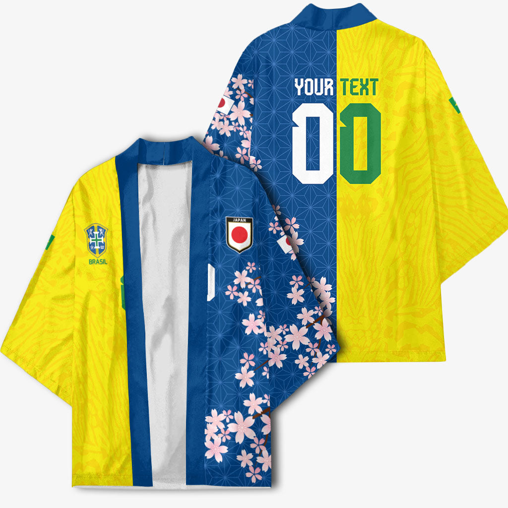 Custom Brazil Japan Football Kimono Cultural Fusion Heritage