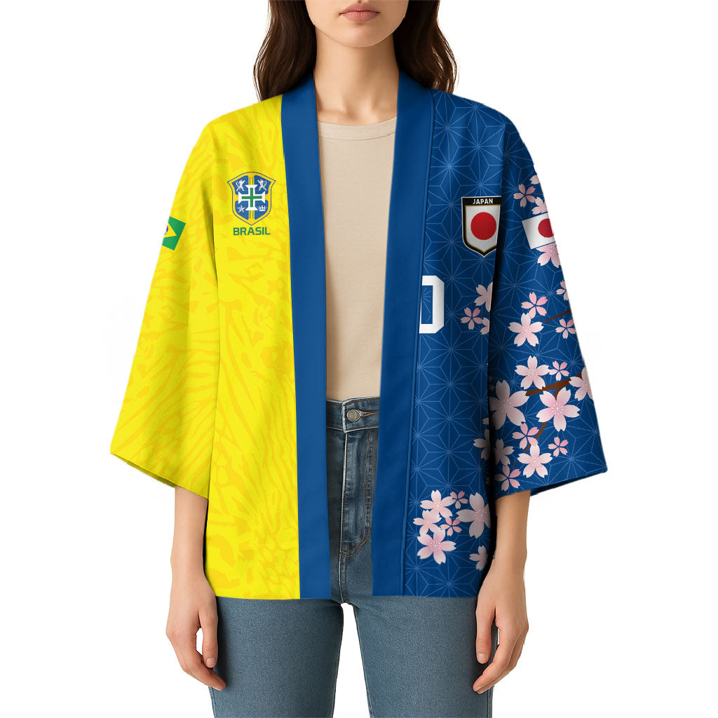 Custom Brazil Japan Football Kimono Cultural Fusion Heritage