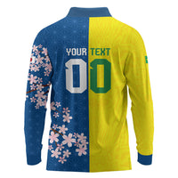 Custom Brazil Japan Football Long Sleeve Polo Shirt Cultural Fusion Heritage