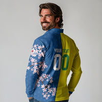 Custom Brazil Japan Football Long Sleeve Polo Shirt Cultural Fusion Heritage