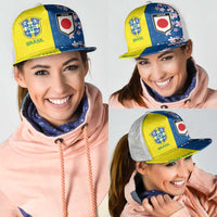 Personalized Brazil Japan Football Mesh Trucker Cap Cultural Fusion Heritage