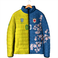 Custom Brazil Japan Football Padded Jacket Cultural Fusion Heritage