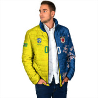 Custom Brazil Japan Football Padded Jacket Cultural Fusion Heritage